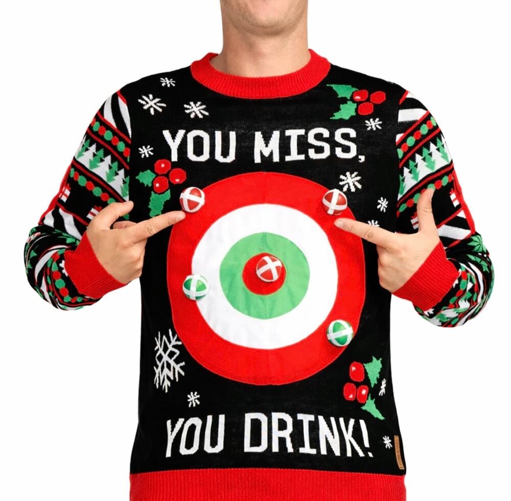 Tipsy Elves MEN'S DRINKING GAME UGLY
CHRISTMAS SWEATER